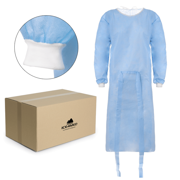 Engångsförkläde blått XL med manschett (24g non-woven) 100 st