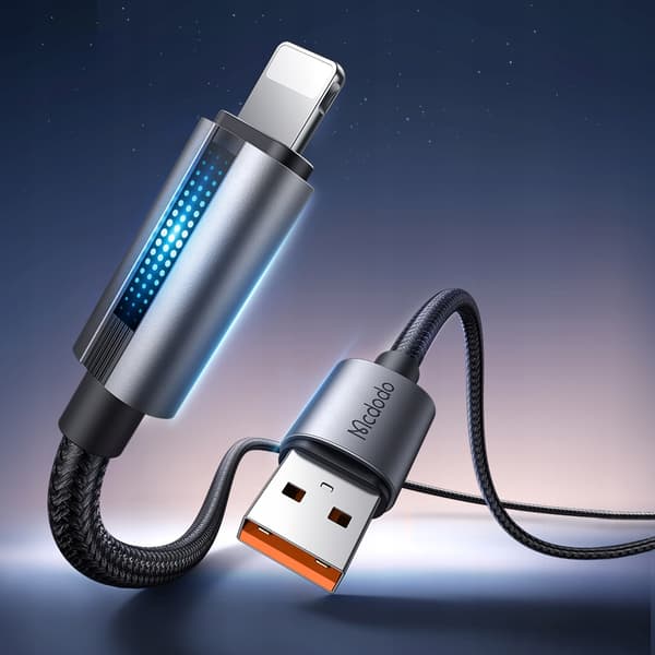 MCDODO Laddare USB Lightning Kabel Snabbladdning för iPhone 1M LED