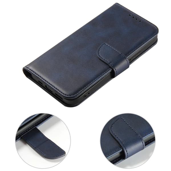 Magnet Case elegant fodral med flik och stativfunktion för iPhone 14 Plus blå