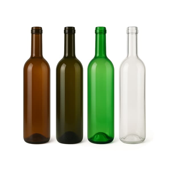 10X VINFLASKOR 0,75L + KORKAR - 3 FÄRGER