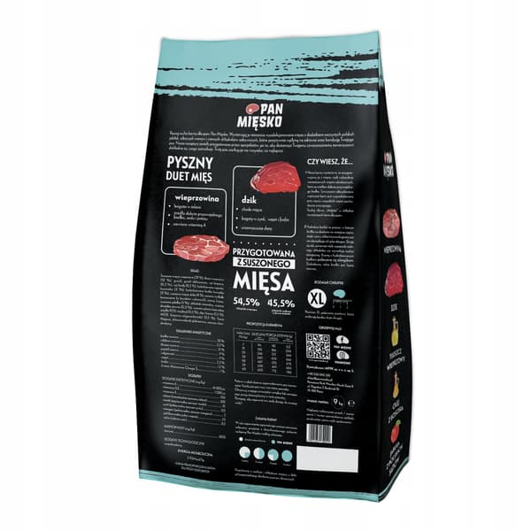 Torrfoder för hundar Pan Meat Pork med vildsvin XL 9 kg