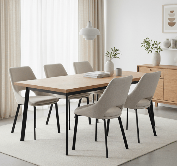 LUMO polstret lænestol, beige stof