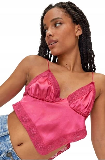 Nasty Gal naistentoppi satiini fucsianpunainen 32