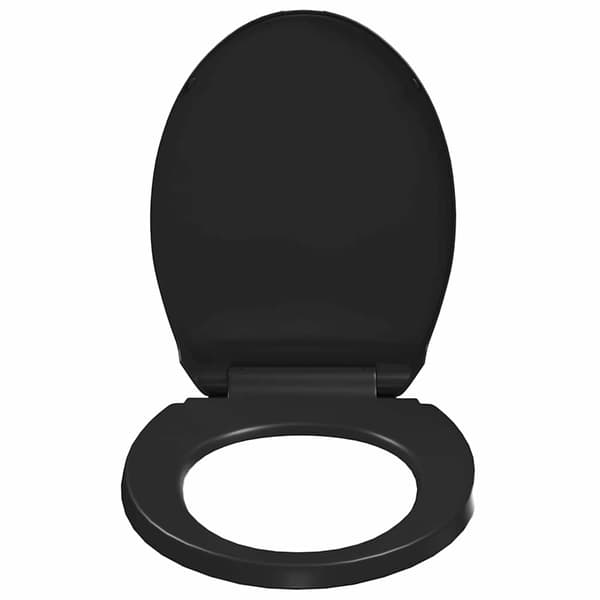 vidaXL toiletsæde, blød lukning, med hurtigudløser, sort