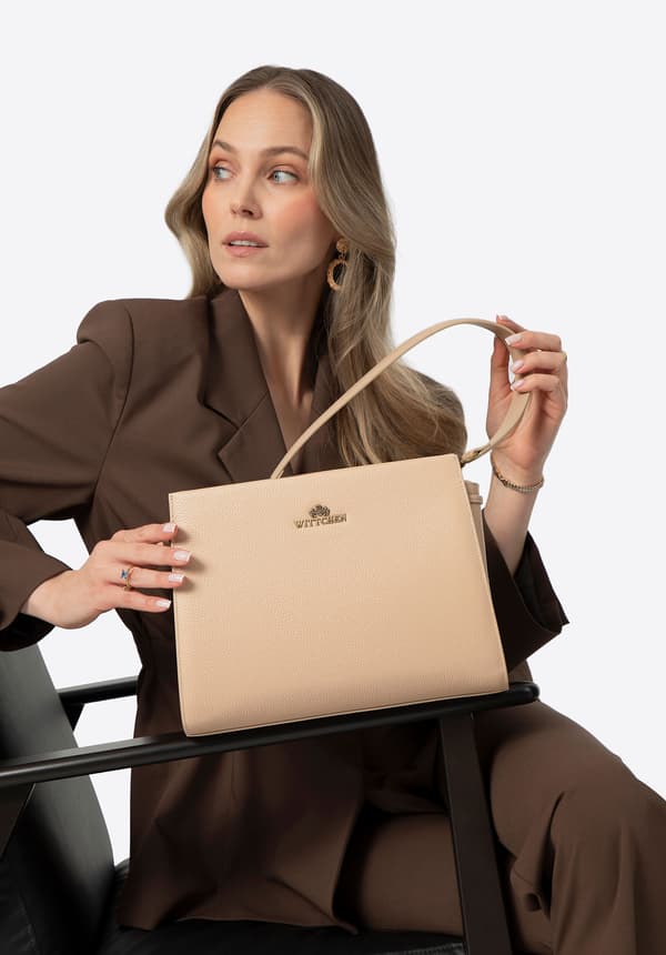 Wittchen Dam Läderfodral med Remmar, Beige, Naturläder
