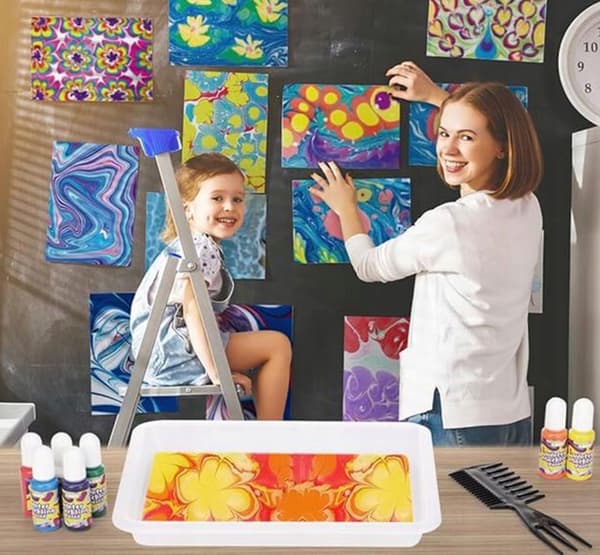 Vandmaling Magisk DIY-sæt 6 farver Ebru Artistic