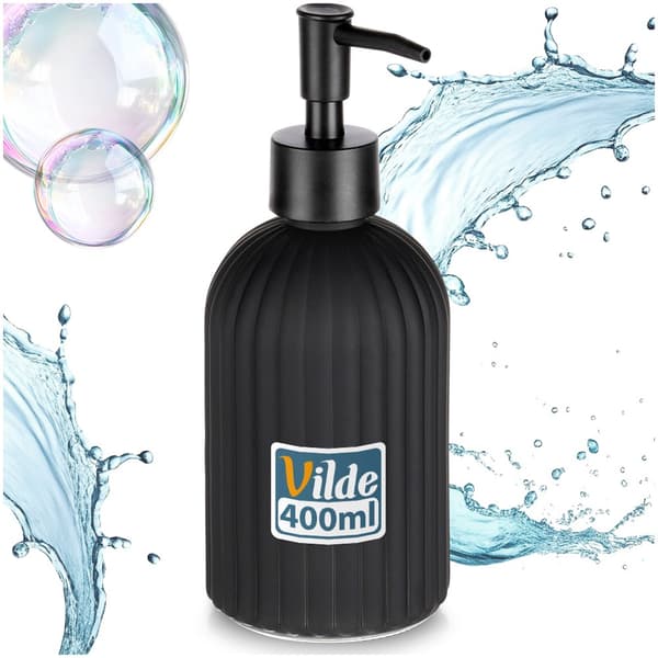 Såpedispenser glas svart 400 ml