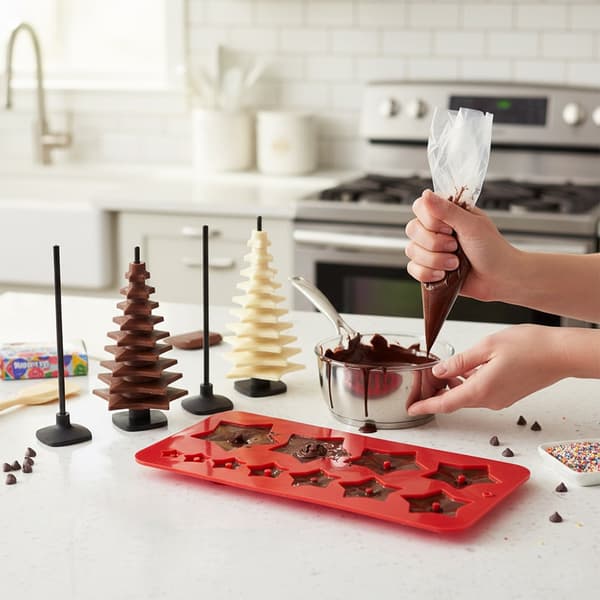 Silikone chokoladeform juletræ 9 dele