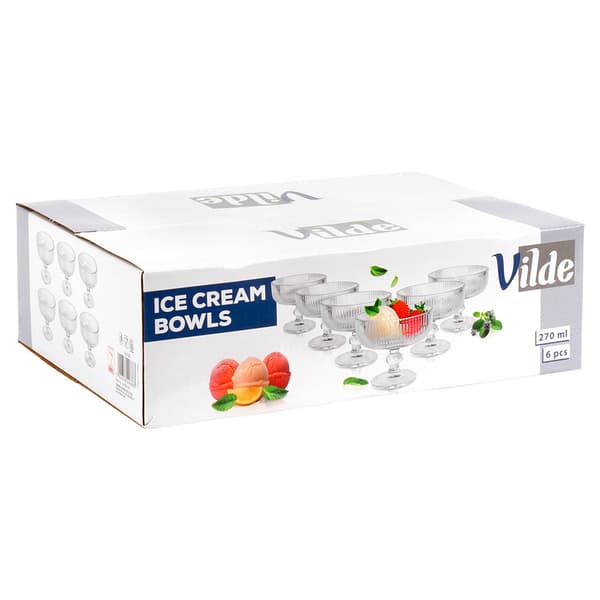 Jäätelöpuharit lasiset 270 ml 6 kpl