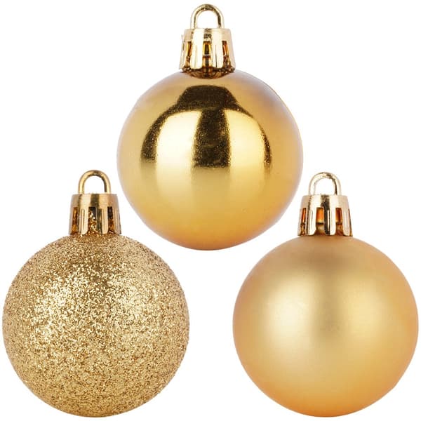 Uknuselige guld julekugler 4 cm 20 stk.
