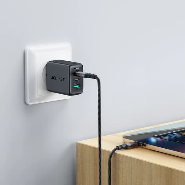 Acefast C1-09 USB-C / USB-C USB4 PD3.1 5A Kaapeli 1m - Harmaa-Musta