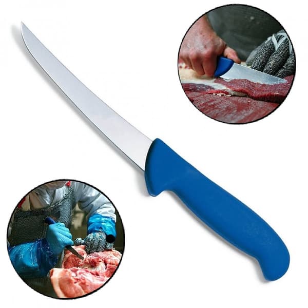 ErgoGrip Udbeningskniv, Buet Blad, 15 cm, Fleksibel, Blå, DICK