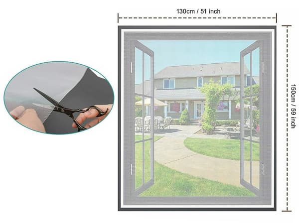 Myggenet til vindue 130x150 sort (96) GAB_A