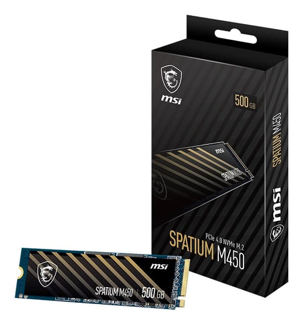 MSI SPATIUM M450 PCIe 4.0 NVMe M.2 SSD 500GB
