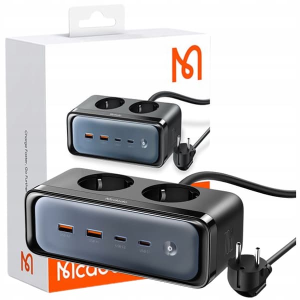 MCDODO AC-OPLADER STRØMSKINNE GAN TYPE C 6X USB-C USB AC 70W
