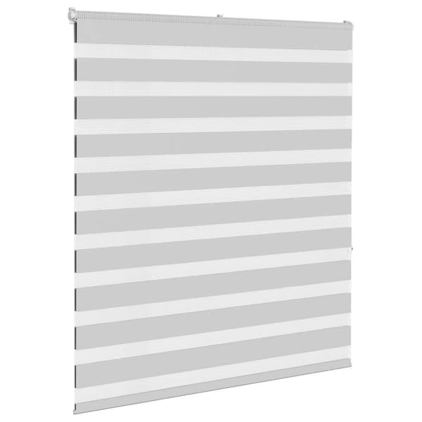 vidaXL Zebrarullgardin, ljusgrå, tygbredd 120,9 cm, polyester