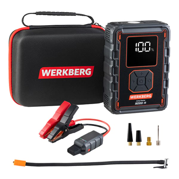Werkberg AL008 starttiapulaite 32000mAh 2500A/5000A kompressorilla