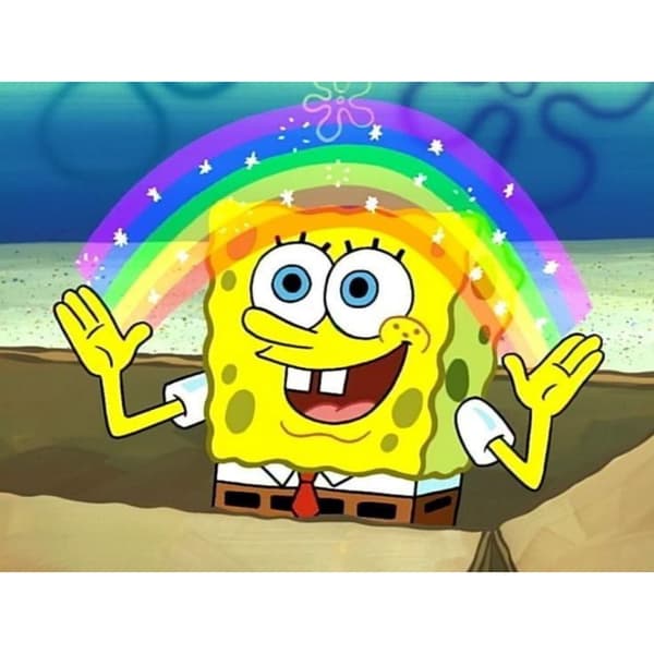 Målning med siffror med ram SpongeBob regnbåge 50x40 cm
