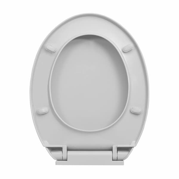 vidaXL Soft Close toiletsæde lysegrå oval