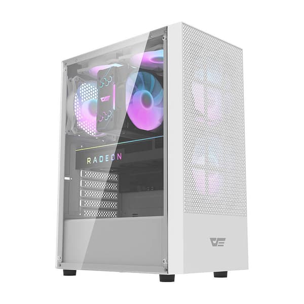 Darkflash A290 computerkabinet (hvid) + 3 RGB-blæsere