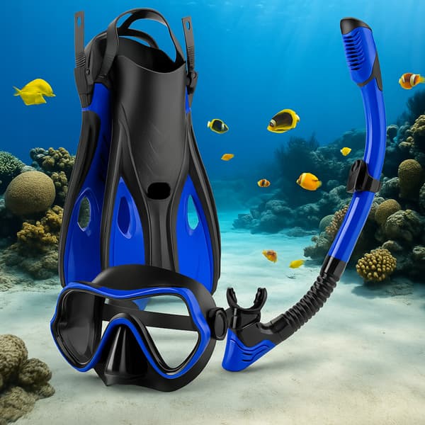 Snorkelset med maska rör fenor för simning storlek 38-42