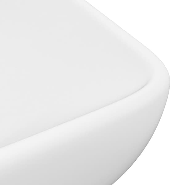 vidaXL rektangulær håndvask mat hvid 71x38 cm keramik