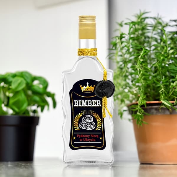 Dekorerad vågflaska 500ml för hembränt Premiumglasflaskor för vodka