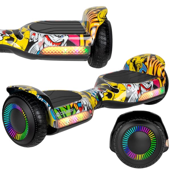 Elektrisk skateboard hoverboard 6,5" LED Rebel til børn og voksne