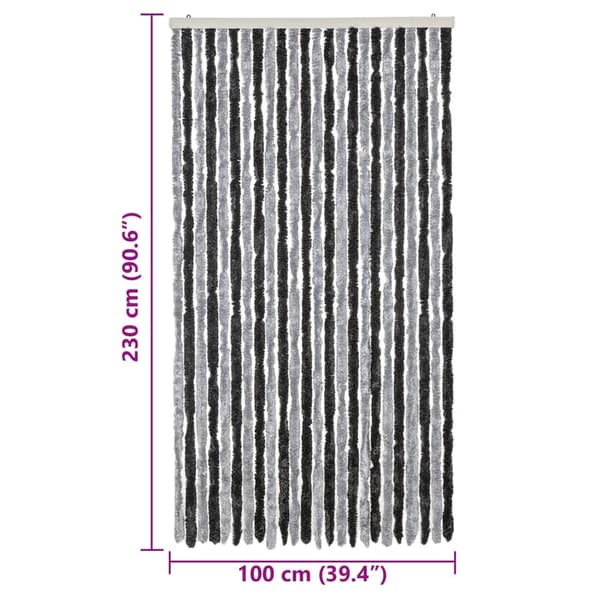 vidaXL insektnet, grå og sort, 100x230, chenille