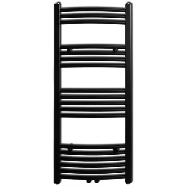 Badeværelsesradiator, buet, 500 x 1160 mm, sort