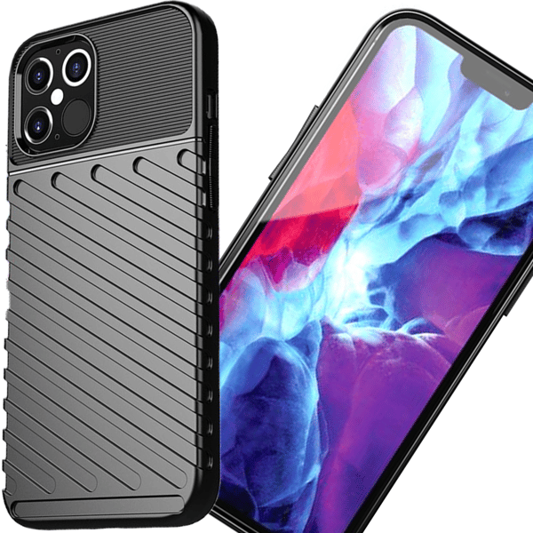 Thunder Case fleksibelt pansret cover til iPhone 12 Pro Max sort