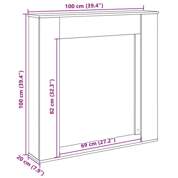 vidaXL Spismantel, vit, 100x20x100 cm, träbaserat material