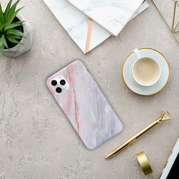 Crong Marmor Etui - iPhone 11 Pro Etui (Pink)