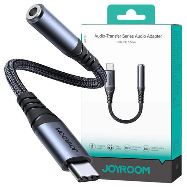 Joyroom SY-C01 USB-C til 3,5 mm lydadapter (sort)