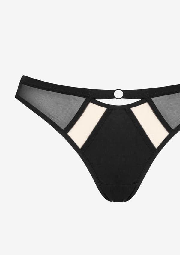 G-streng af elastisk tulle - Fibi XL SORT/HUD