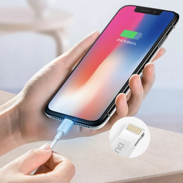 Dudao USB/Lightning 3A-kabel 1m vit (L1L vit)