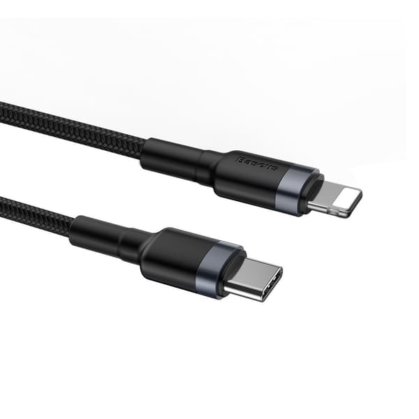 Baseus Cafule USB-C till Lightning PD-kabel, 18W, 1m (svart-grå)