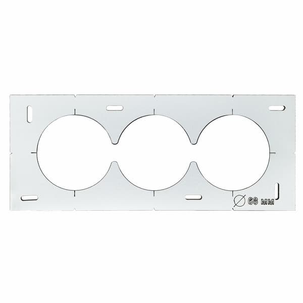 SKABELON TIL BORING AF HULLER TIL ELEKTRISKE INSTALLATIONER 3X68mm SENDI NOVA TEMPLATE