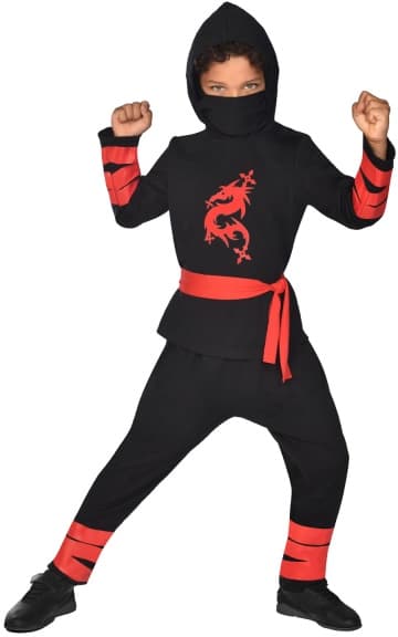 Rød Drage NINJA Kostume 3-4 år