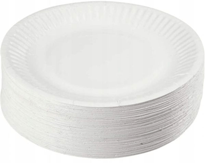 Hvide paptallerkener 15 cm 100 stk.