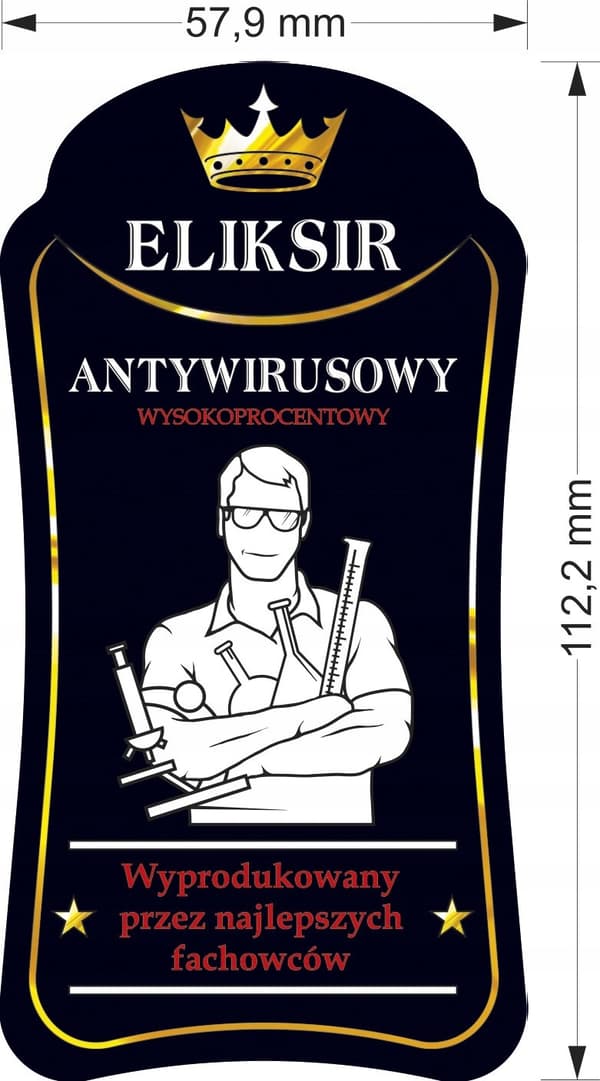 10X PREMIUM ANTIVIRUS ELIXIR Etiketter för vodkaflaskdekaler
