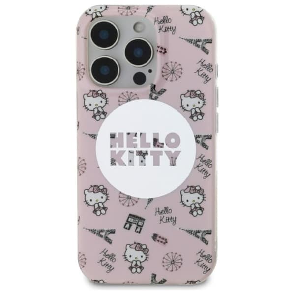 Hello Kitty IML All Over Paris MagSafe - iPhone 16 Pro cover (lyserød)