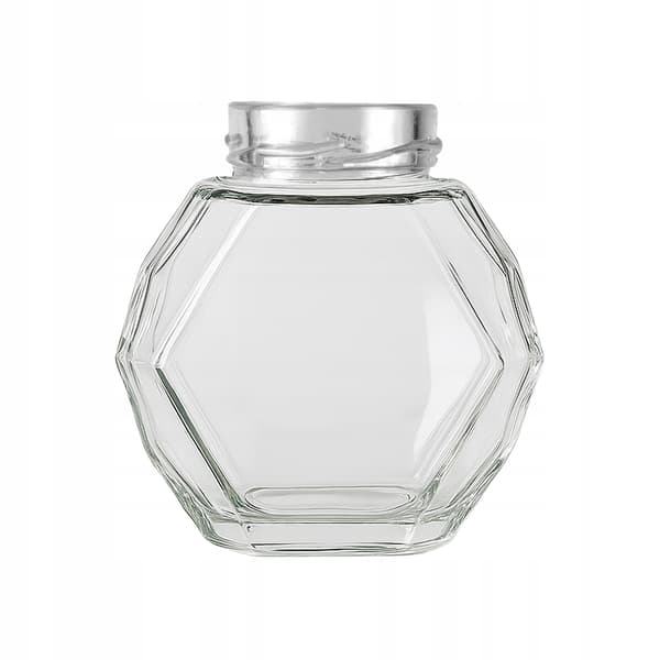 5x GUCIO glasburk 380ml för honung, sylt, grädde, presentflaskor i 3D