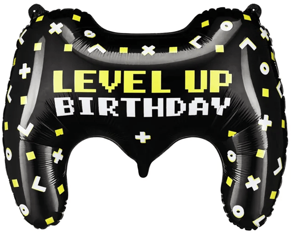 LEVEL UP FØDSELSDAG Folieballoncontroller 72x52cm