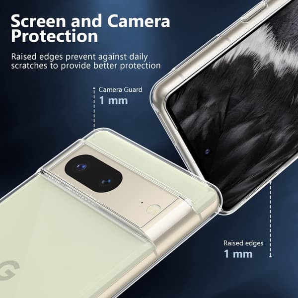 2X GLASETUI TIL GOOGLE PIXEL 7 TRANSPARENT SILIKONE ULTRATYND