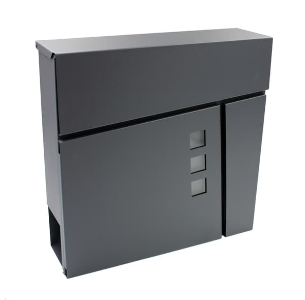 Stor postkasse med avisholder Verotech 3320F/1_SORT