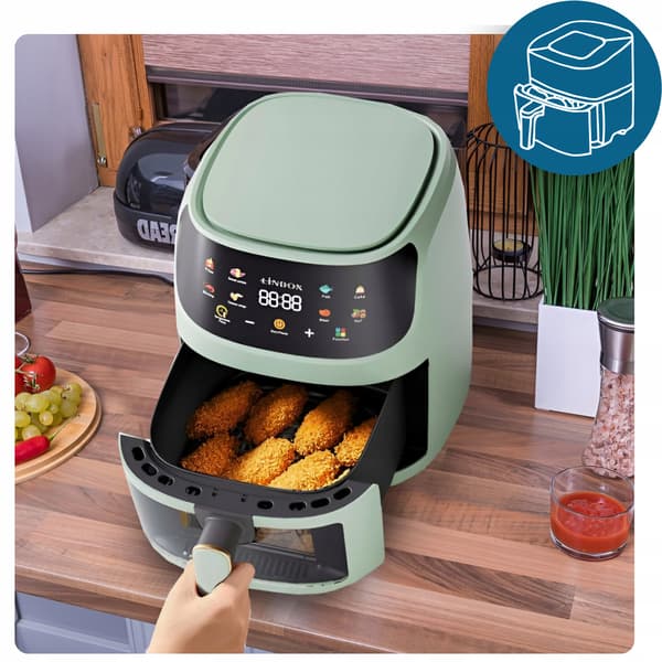 Airfryer oliefri 5L 1400W 8 programmer panel