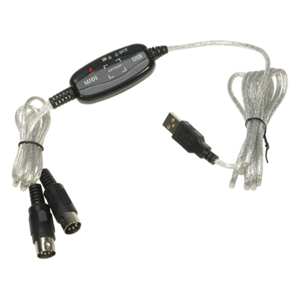 MIDI-indgang - MIDI-udgang USB-adapter 5 DIN interface 16 kanaler adapterkabel
