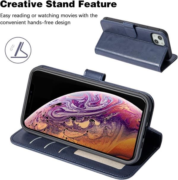 APPLE IPHONE 13 6,1" ETUI MARINEBLÅ PU LÆDER PUNCH