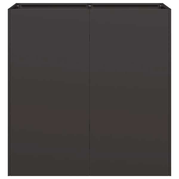 vidaXL urtepotte sort 80x40x80 cm koldvalset stål